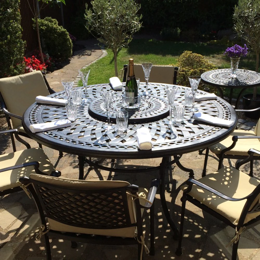 Frances Table 8 Seater Set - Antique Bronze - Image 4