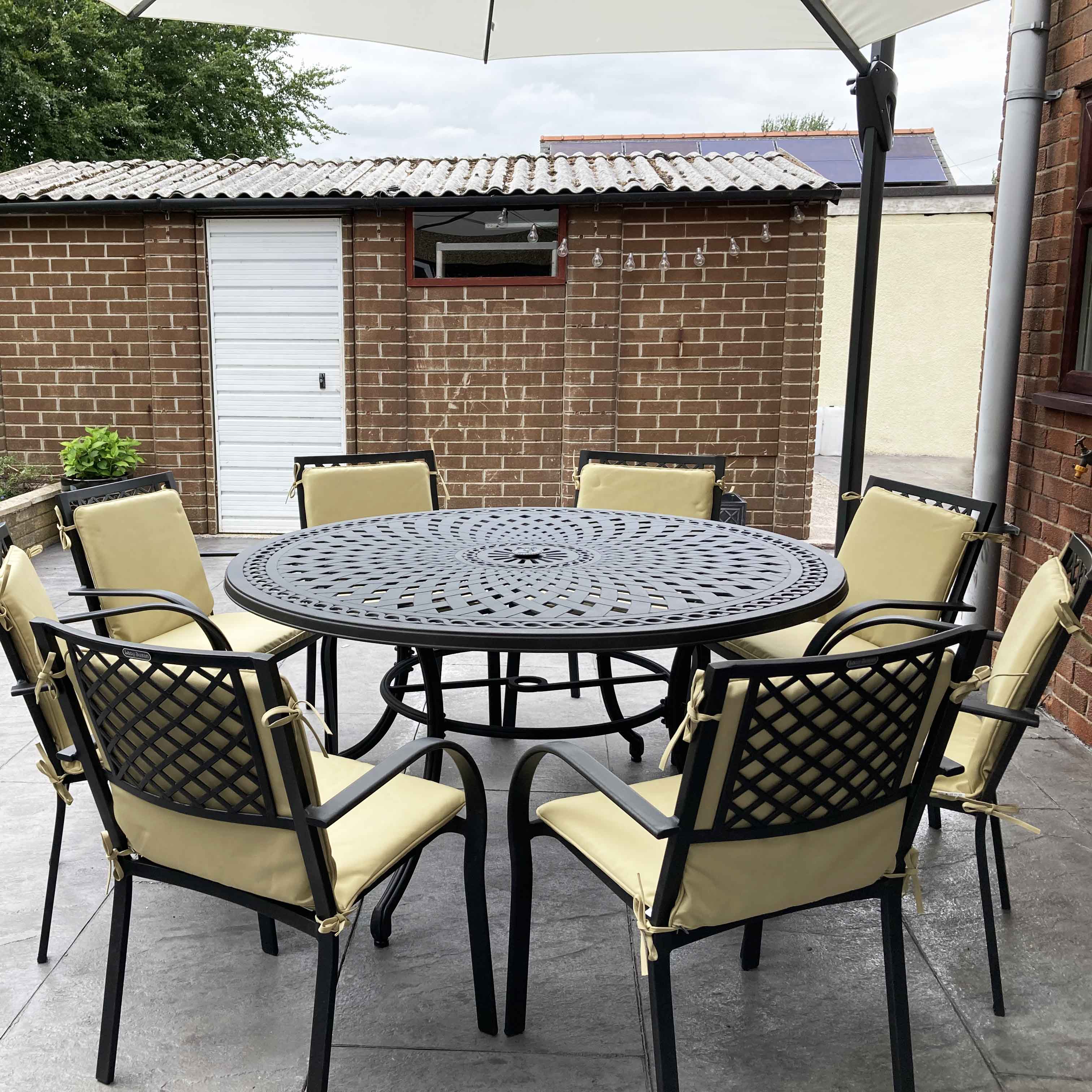 Frances Table 8 Seater Set - Antique Bronze - Image 7