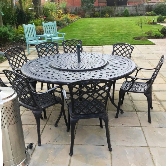 Frances Table 8 Seater Set - Antique Bronze - Image 8