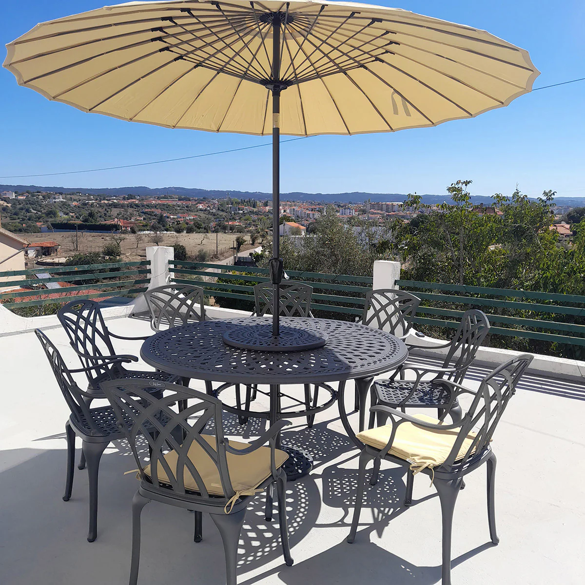 Frances Table 8 Seater Set - Slate - Image 3