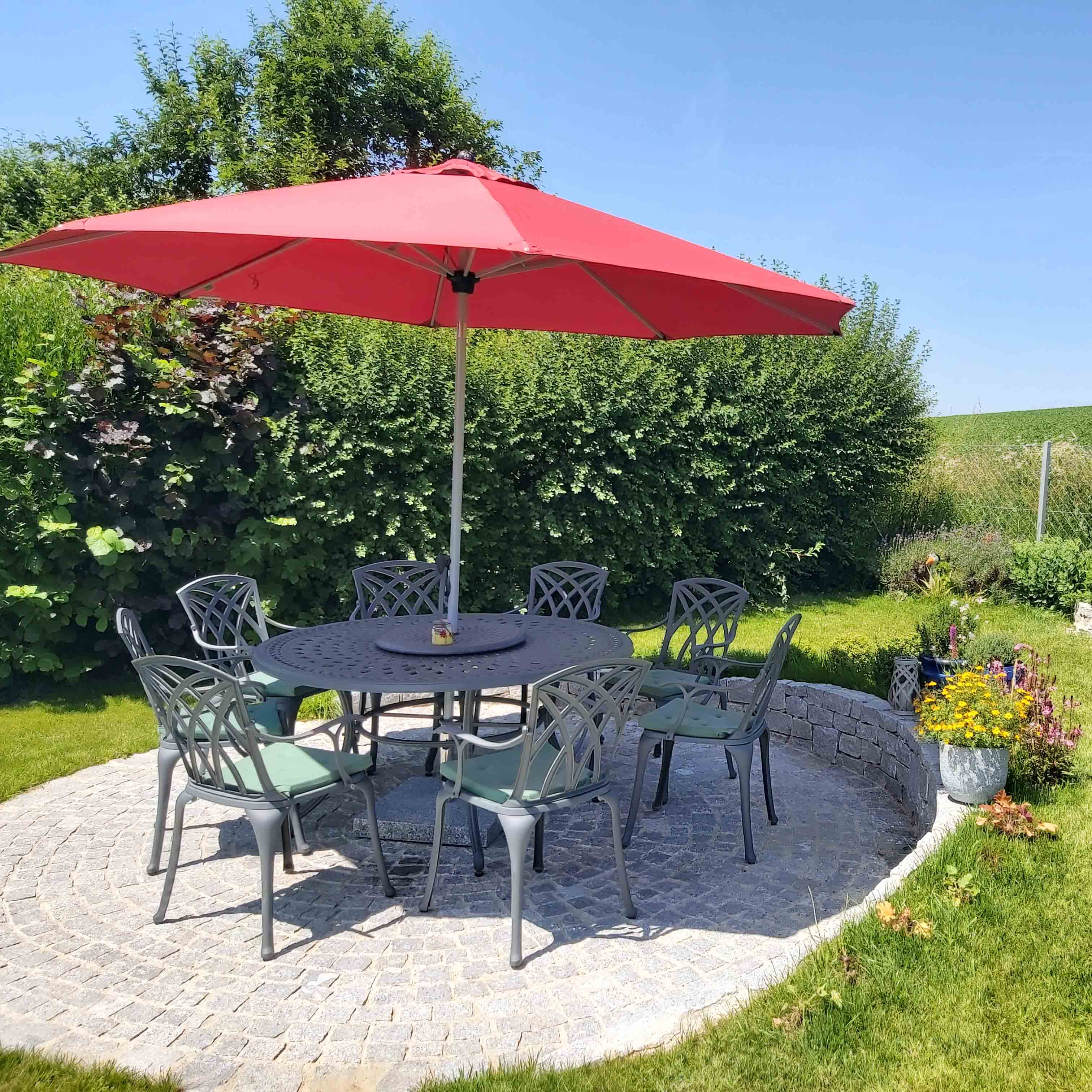 Frances Table 8 Seater Set - Slate - Image 4