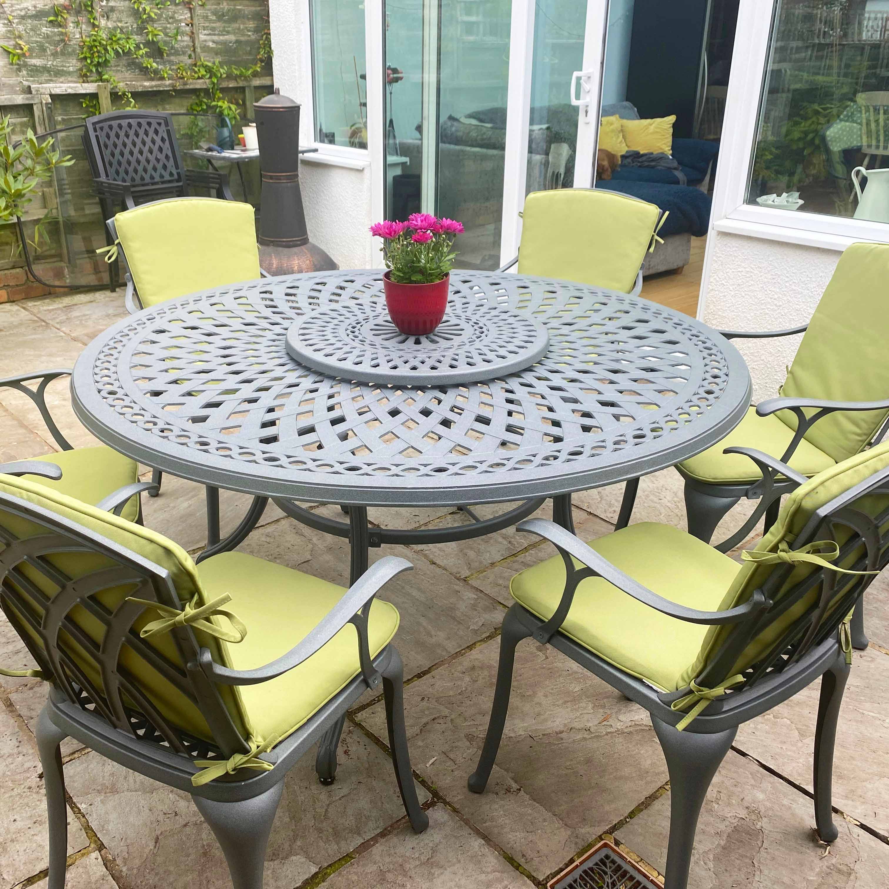 Frances Table 8 Seater Set - Slate - Image 6