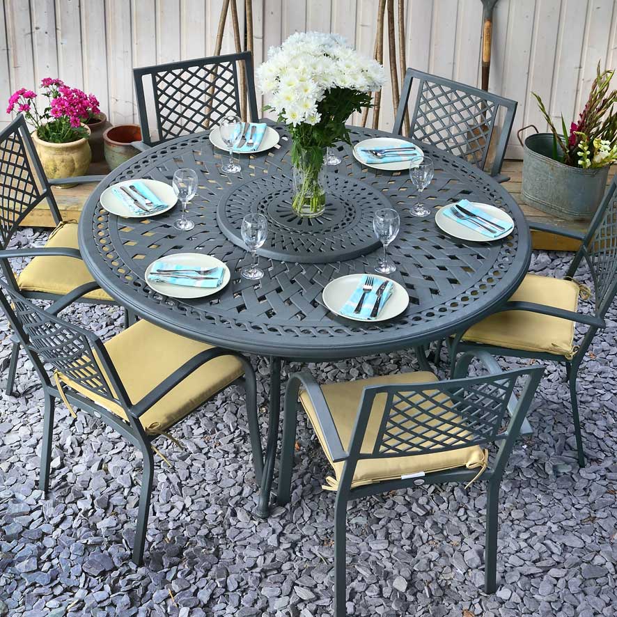 Frances Table 8 Seater Set - Slate - Image 8