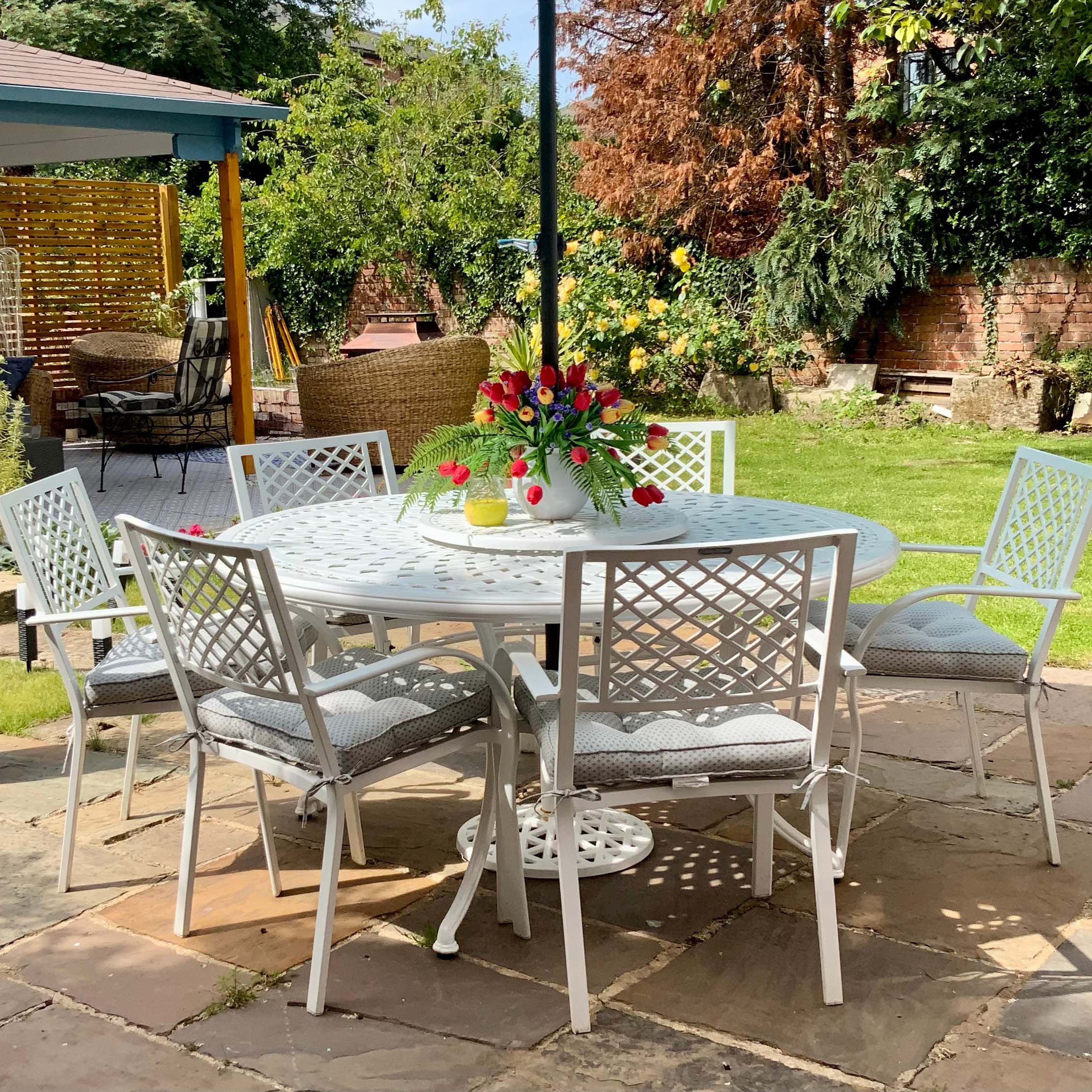 Frances Table 8 Seater Set - White - Image 5