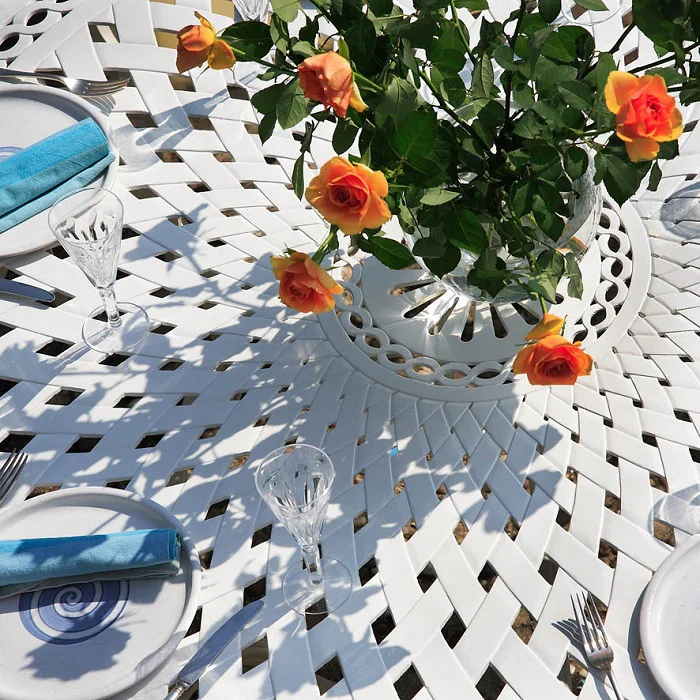 Frances Table 8 Seater Set - White - Image 9