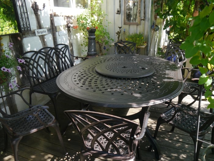 Gloria Table 8 Seater Set - Antique Bronze - Image 11