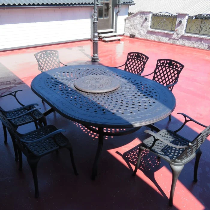 Gloria Table 8 Seater Set - Antique Bronze - Image 12