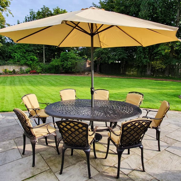 Gloria Table 8 Seater Set - Antique Bronze - Image 3