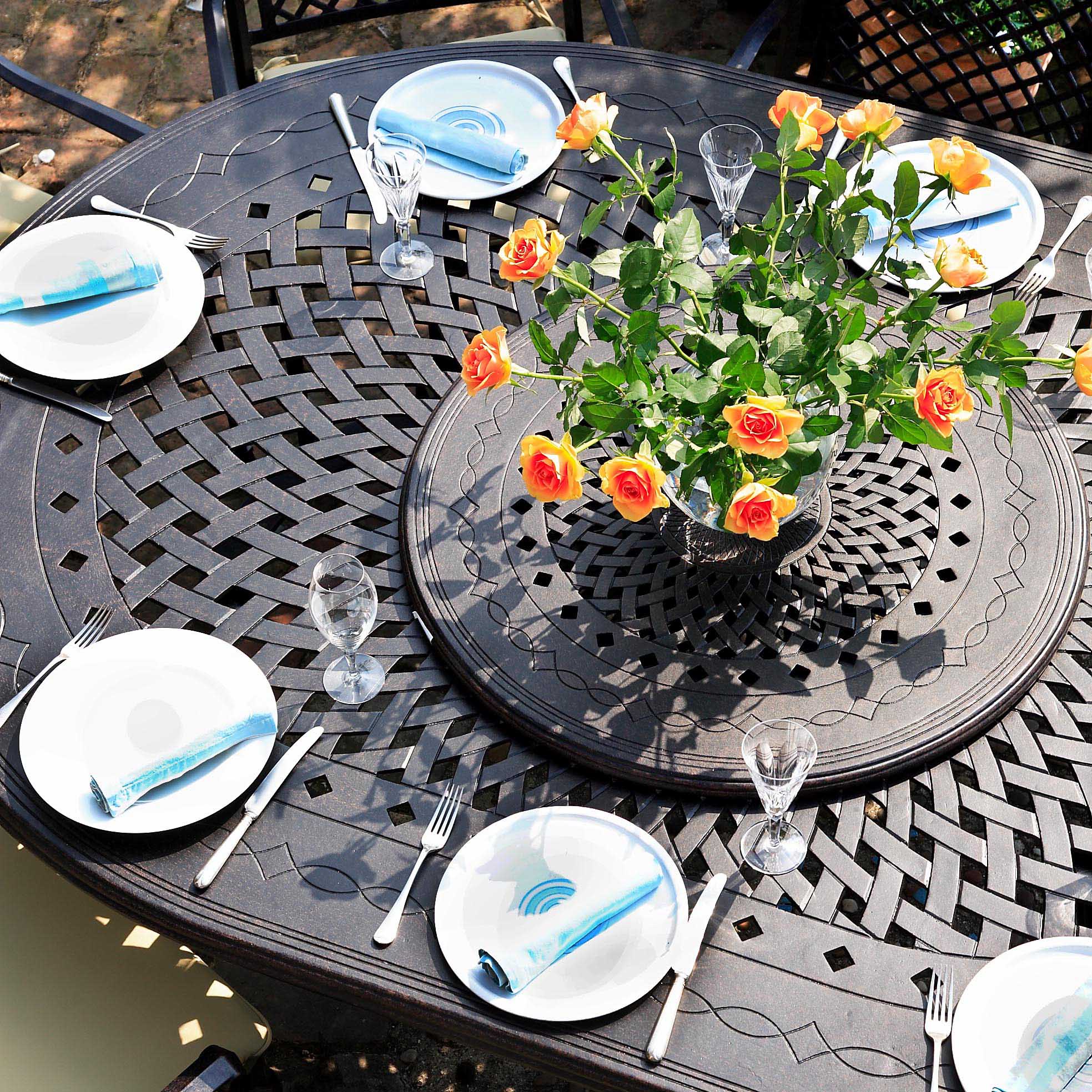 Gloria Table 8 Seater Set - Antique Bronze - Image 5