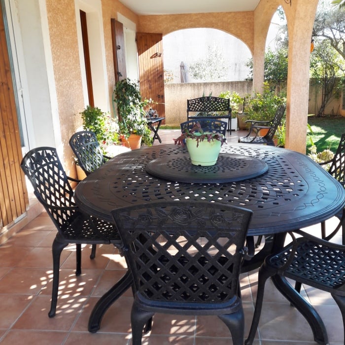 Gloria Table 8 Seater Set - Antique Bronze - Image 9