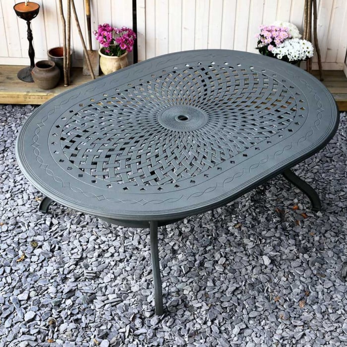 Gloria Table 8 Seater Set - Slate - Image 10