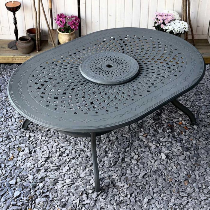 Gloria Table 8 Seater Set - Slate - Image 11