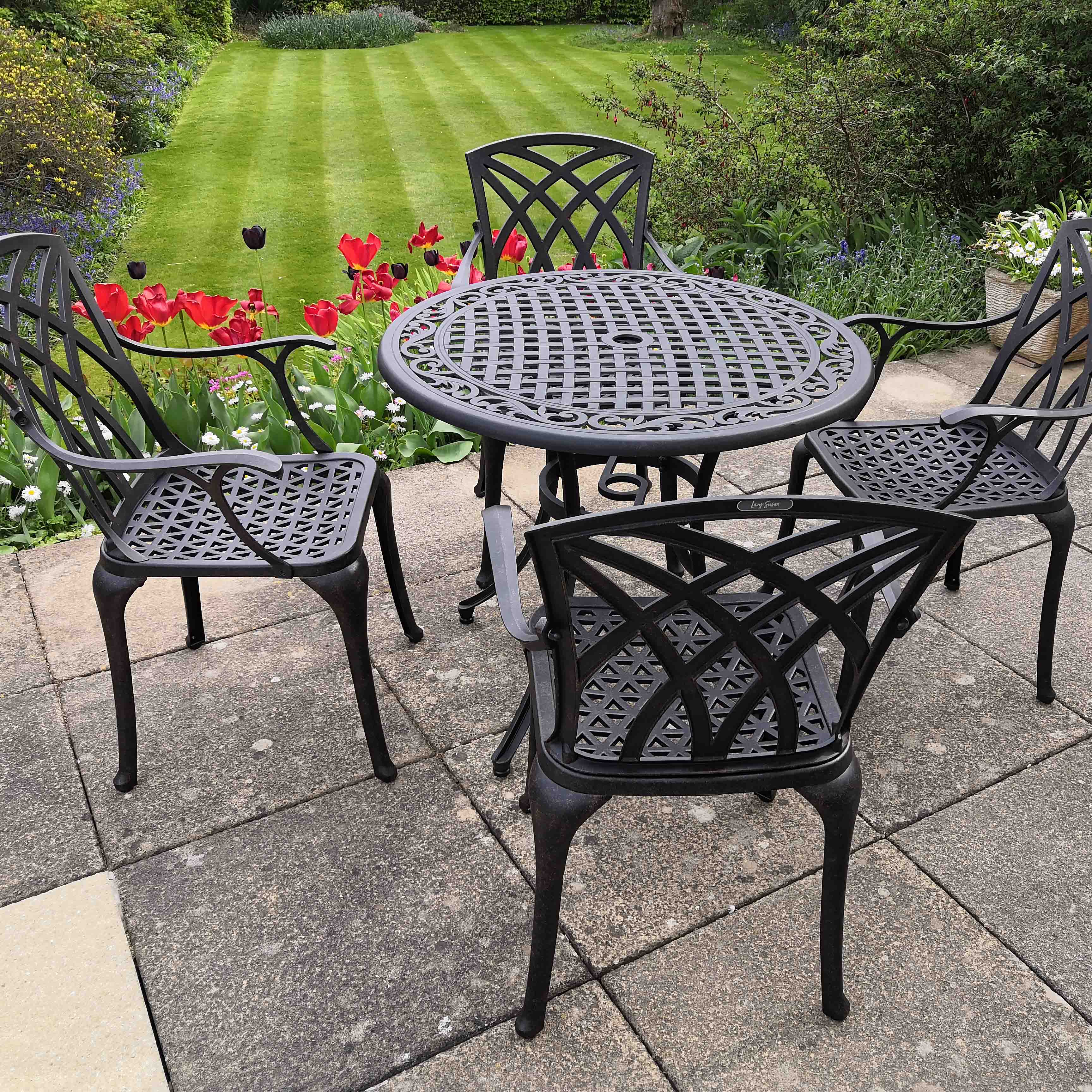 Hannah Table 4 Seater Set - Antique Bronze - Image 6