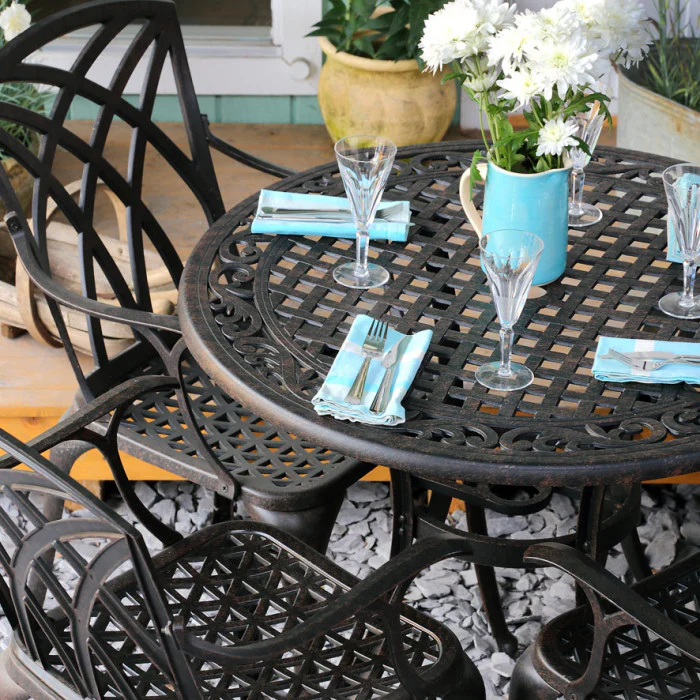 Hannah Table 4 Seater Set - Antique Bronze - Image 8