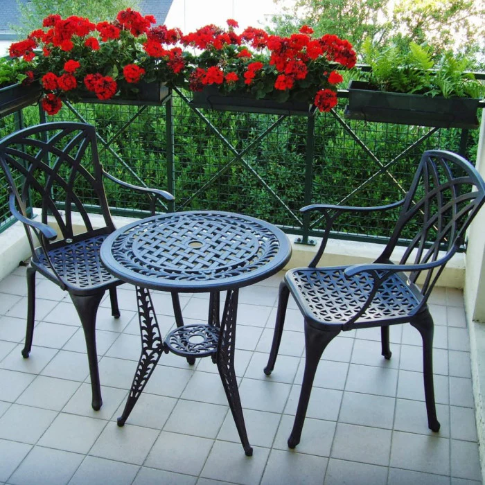 Ivy Bistro Table 2 Seater Set - Antique Bronze - Image 3