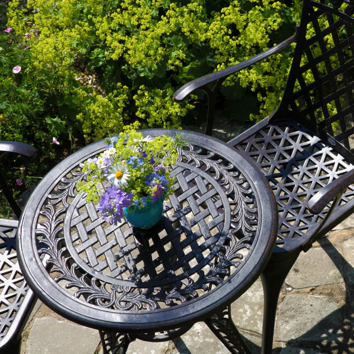 Ivy Bistro Table 2 Seater Set - Antique Bronze - Image 9