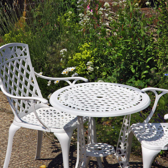 Ivy Bistro Table 2 Seater Set - White - Image 5