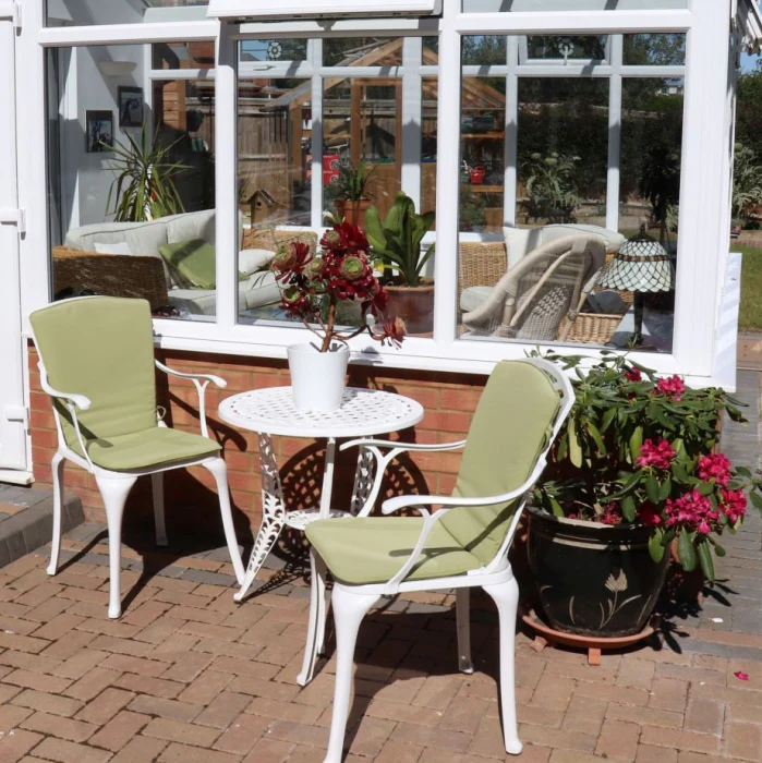 Ivy Bistro Table 2 Seater Set - White - Image 7