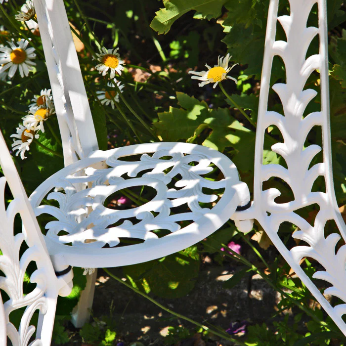 Ivy Bistro Table 2 Seater Set - White - Image 8