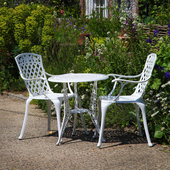 Ivy Bistro Table 2 Seater Set - White - Image 9