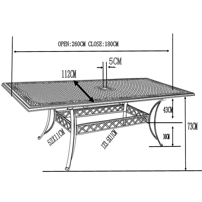Jennifer Table 10 Seater Set - Antique Bronze - Image 15
