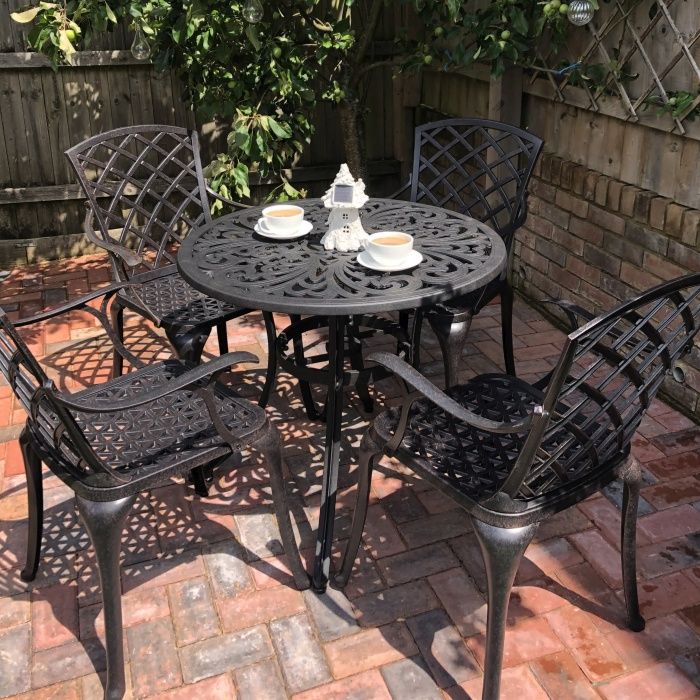 Jill Table 4 Seater Set - Antique Bronze - Image 7