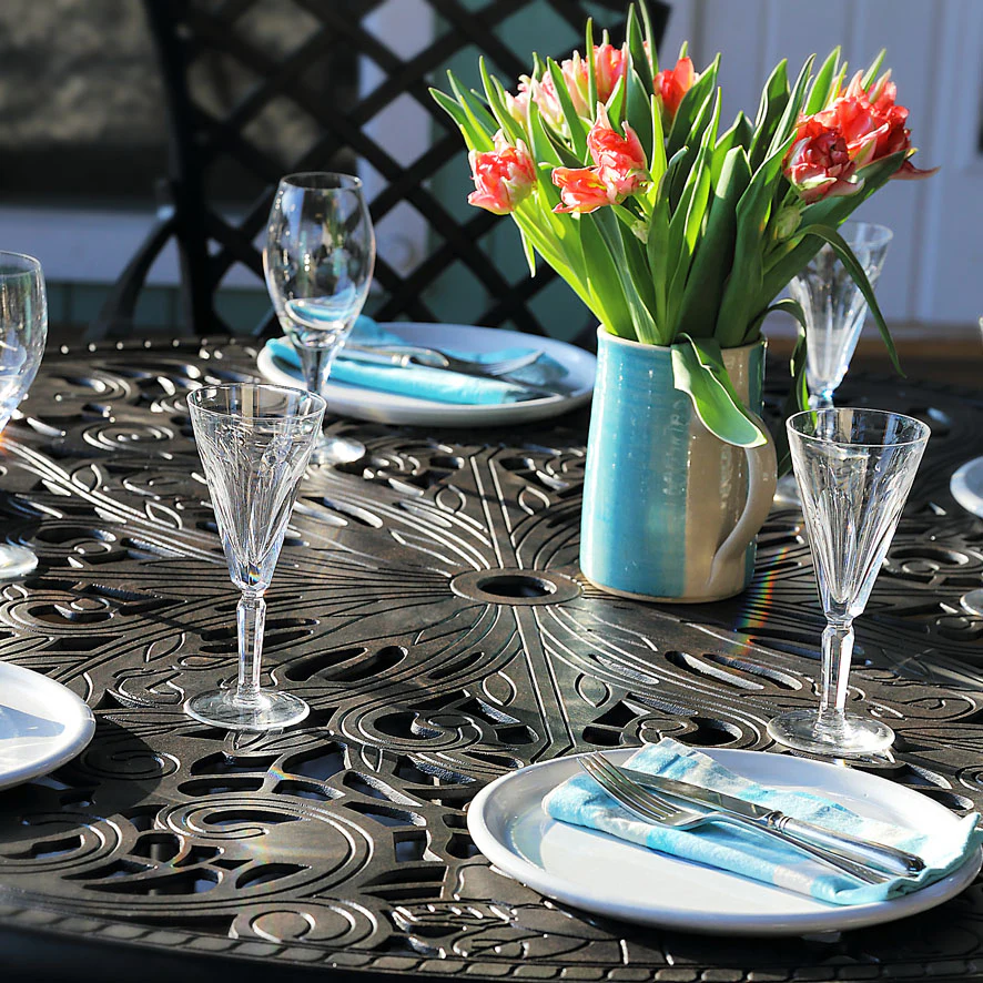 Joyce Table 6 Seater Set - Antique Bronze - Image 8