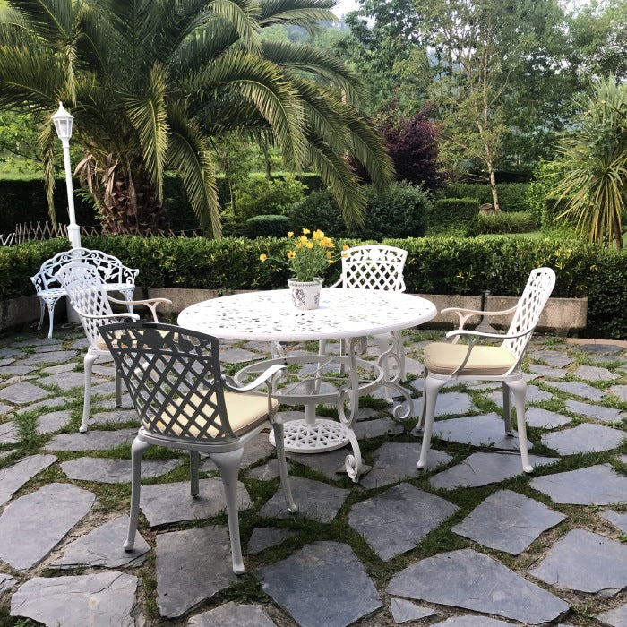 Joyce Table 6 Seater Set - White - Image 9