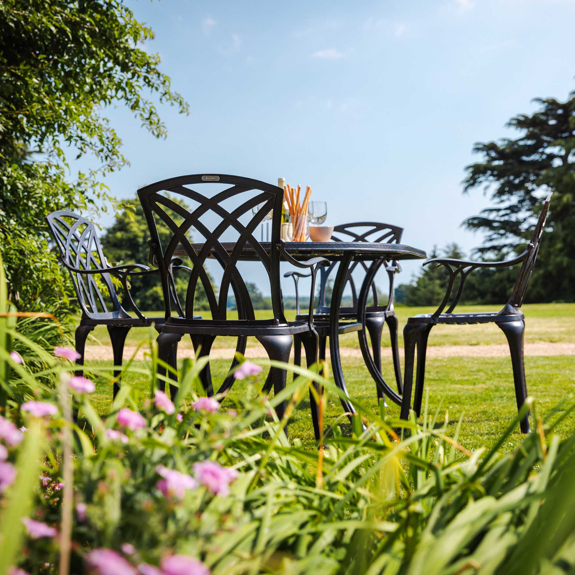 June Table 4 Seater Set - Antique Bronze - Image 4