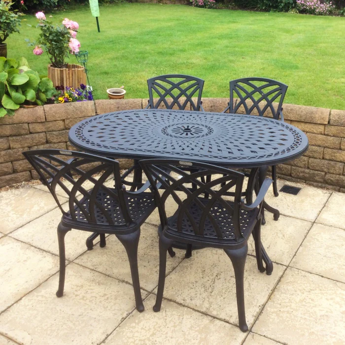 June Table 4 Seater Set - Antique Bronze - Image 6