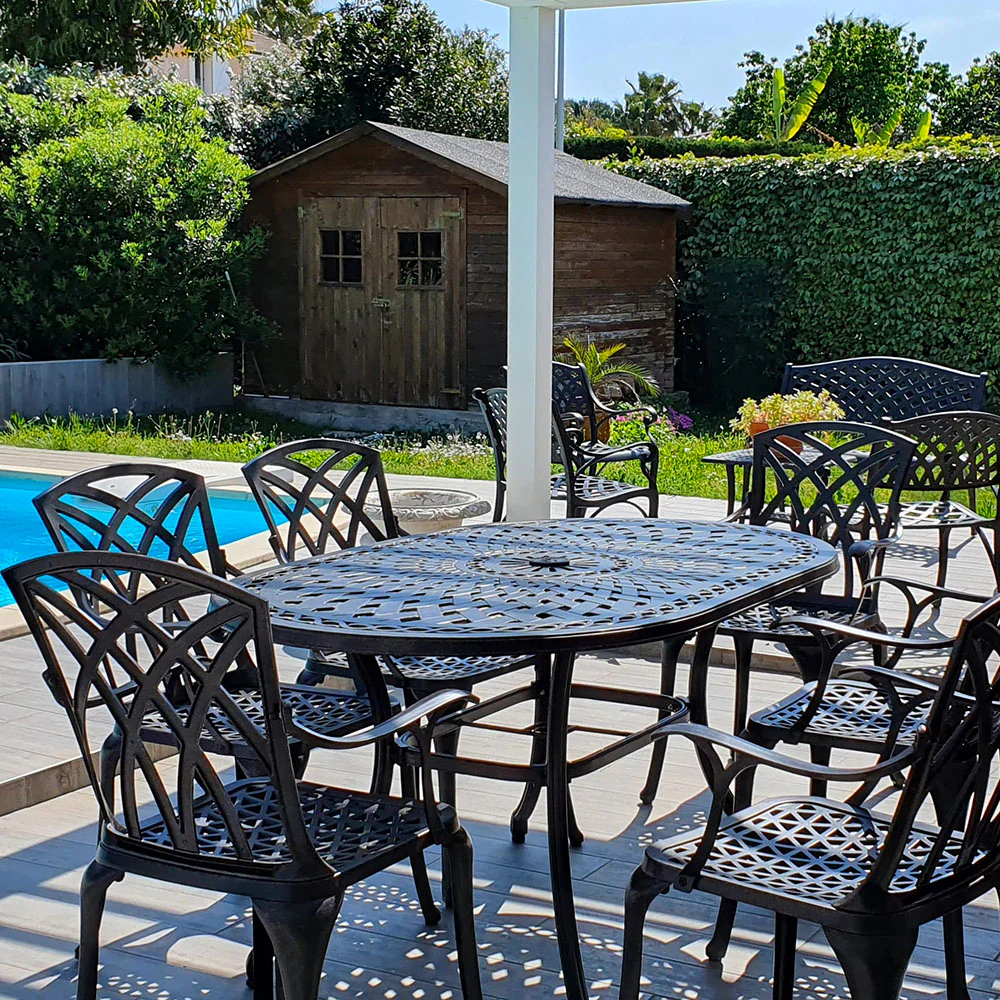 June Table 6 Seater Set - Antique Bronze - Image 18