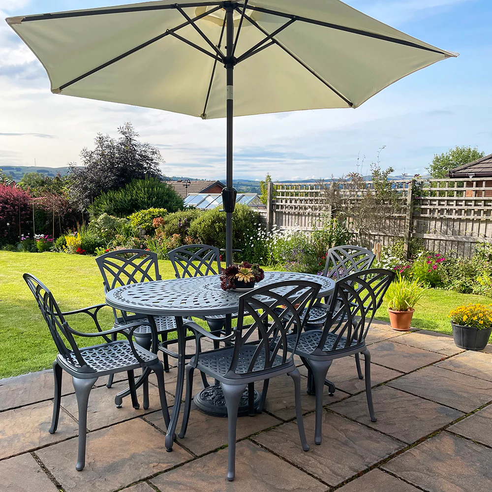 June Table 6 Seater Set - Slate - Image 14