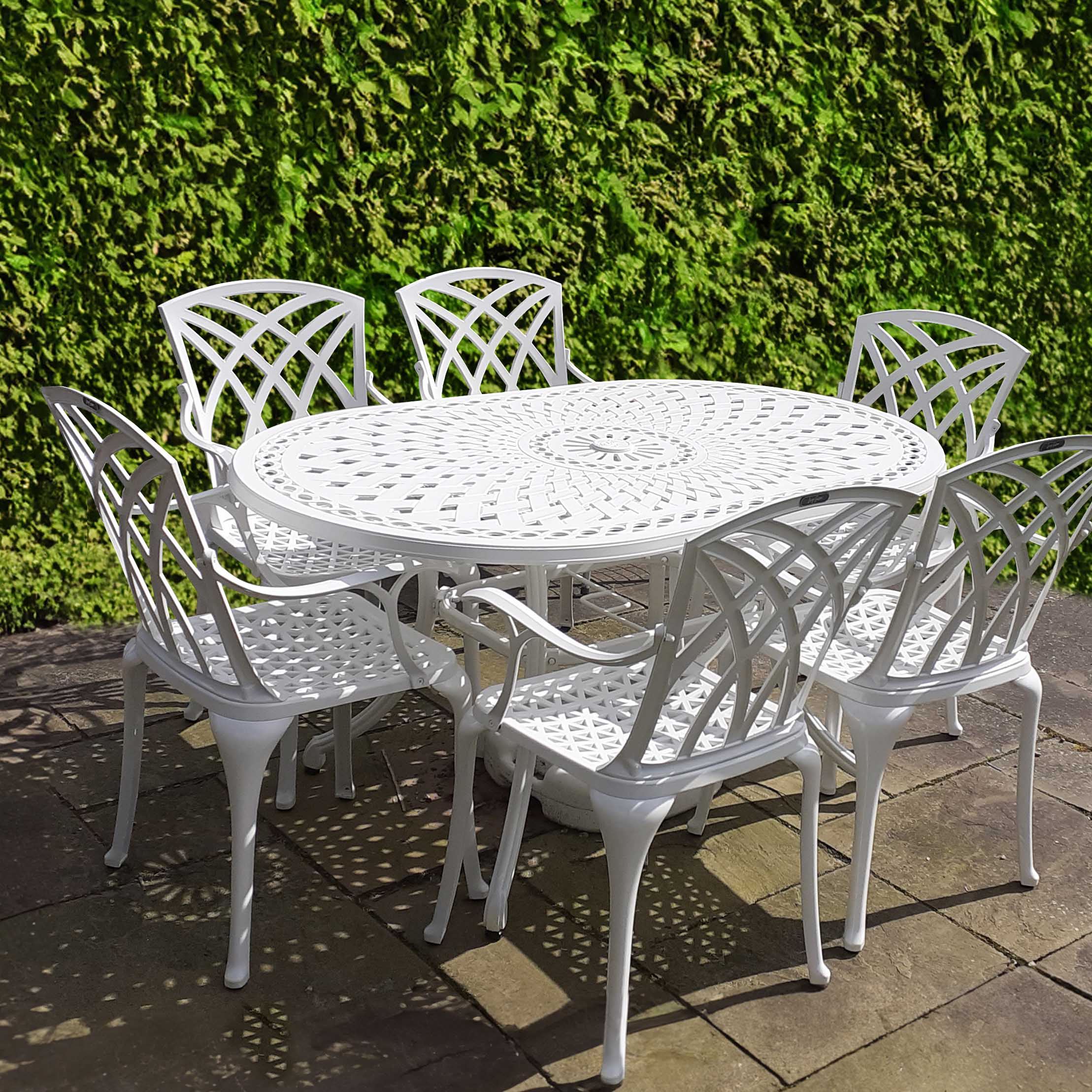June Table 6 Seater Set - White - Image 3