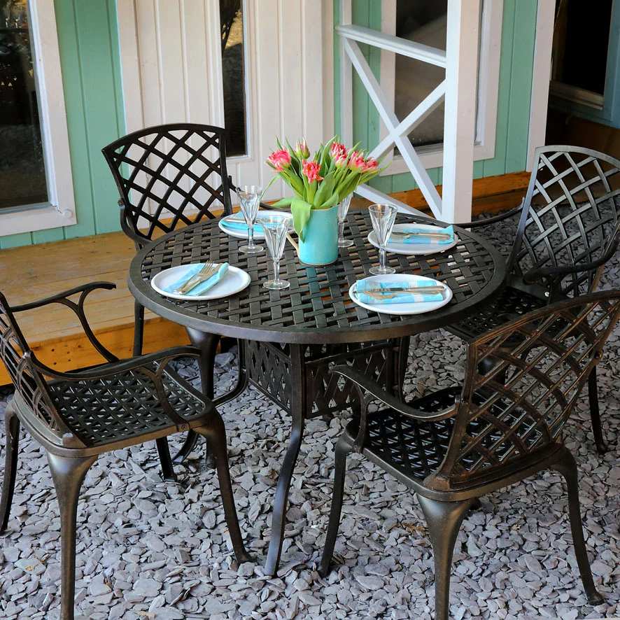 Lisa Table 4 Seater Set - Antique Bronze - Image 5