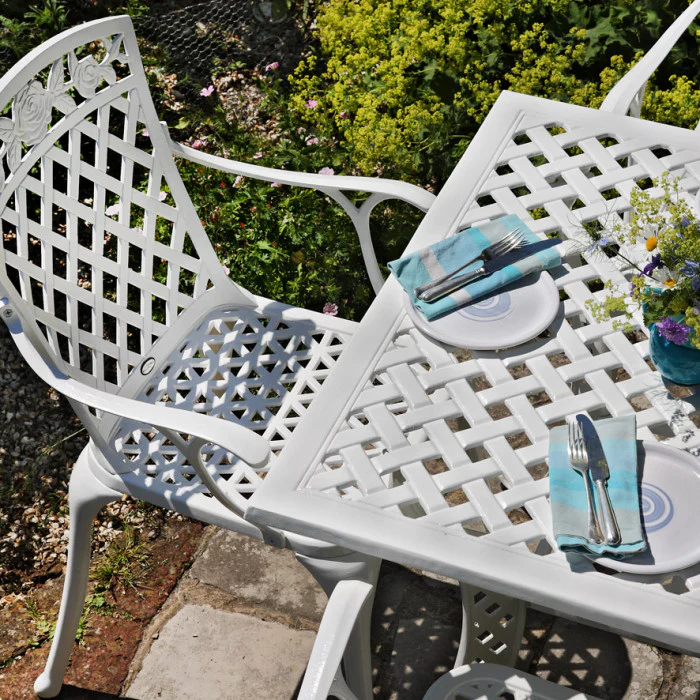 Lucy Table 4 Seater Set - White - Image 4