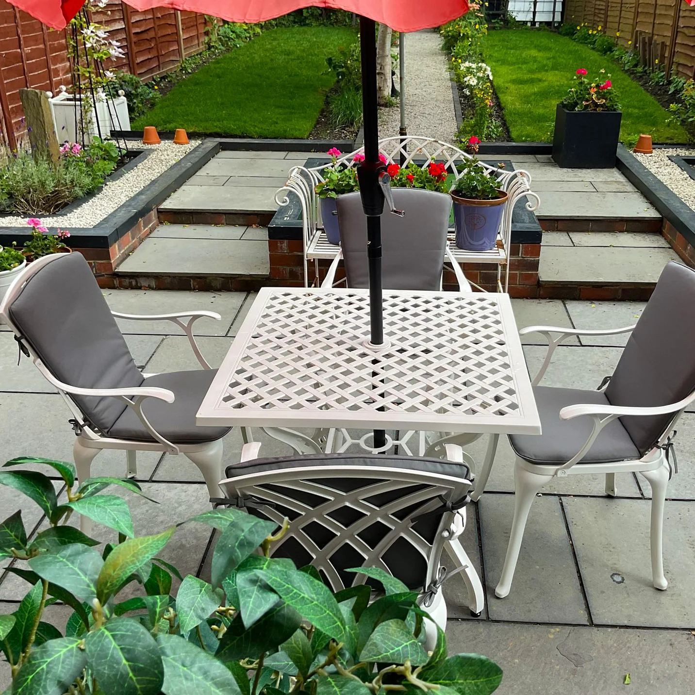 Lucy Table 4 Seater Set - White - Image 8