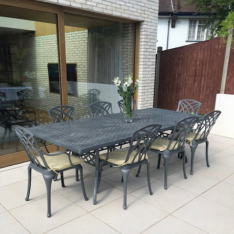 Madison Table 2.6m 8 Seater Set - Slate Grey - Image 3
