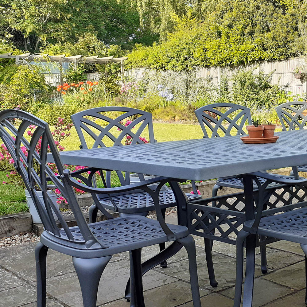 Madison Table 2.6m 8 Seater Set - Slate Grey - Image 5