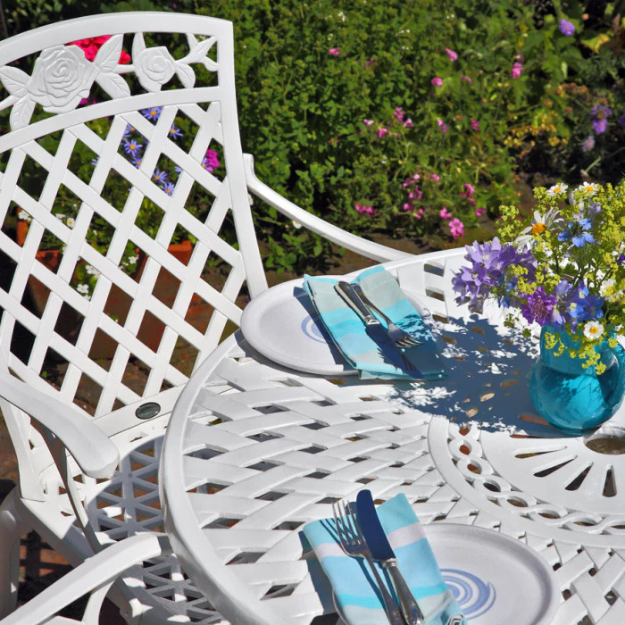 Mia Table 2 Seater Set - White - Image 7