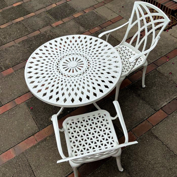 Mia Table 2 Seater Set - White - Image 9