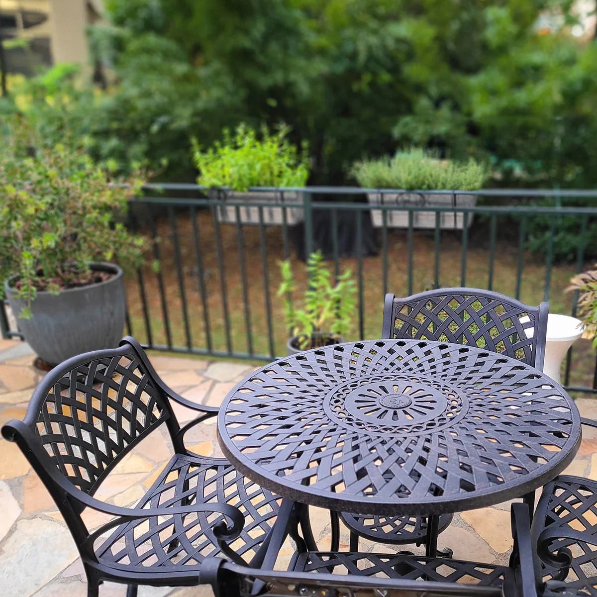 Mia Table 4 Seater Set - Antique Bronze - Image 17