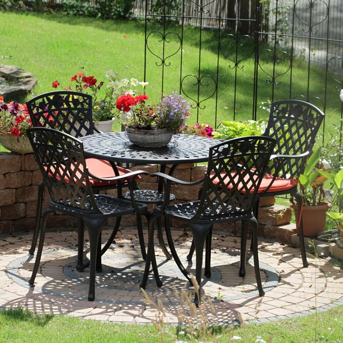 Mia Table 4 Seater Set - Antique Bronze - Image 6