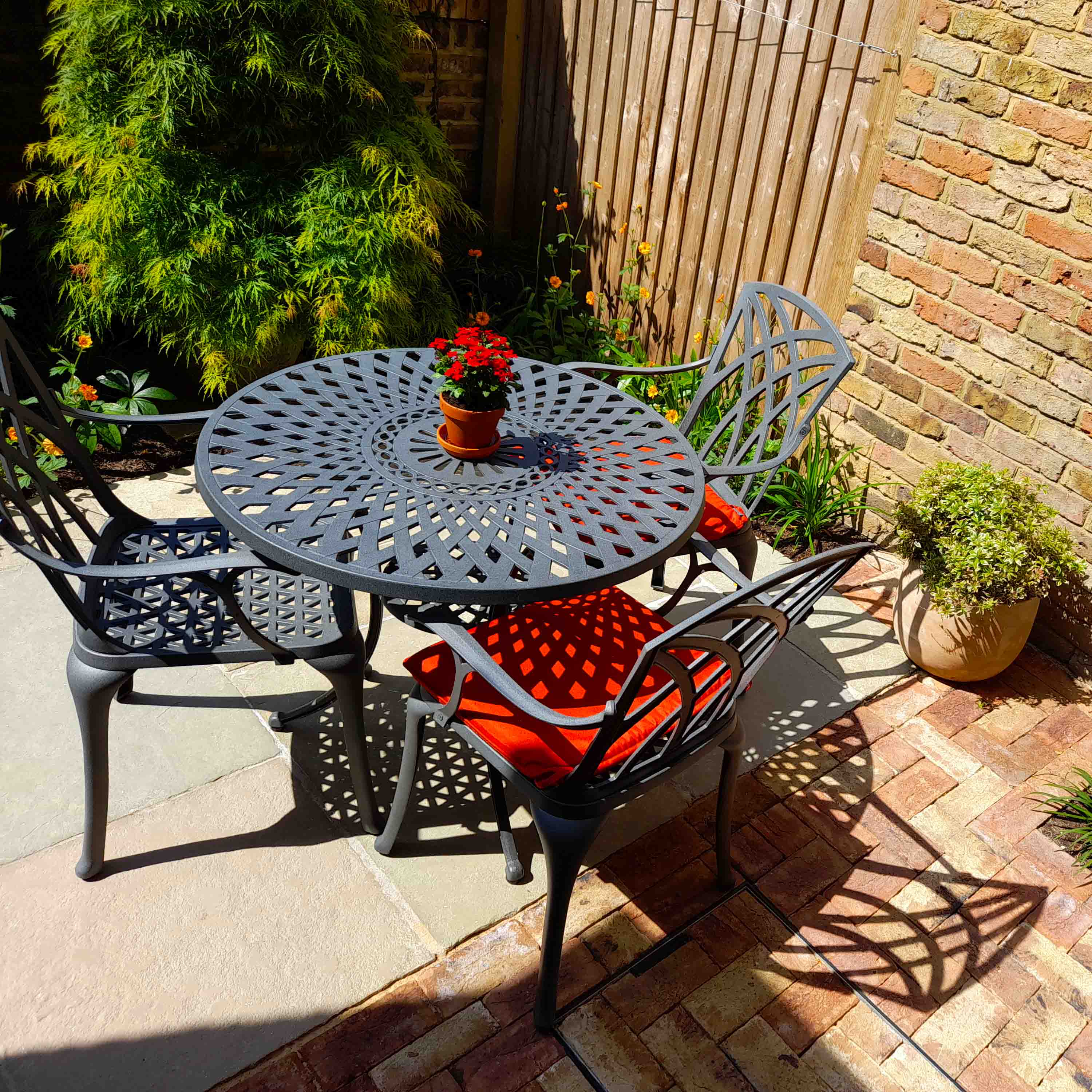 Mia Table 4 Seater Set - Slate - Image 4