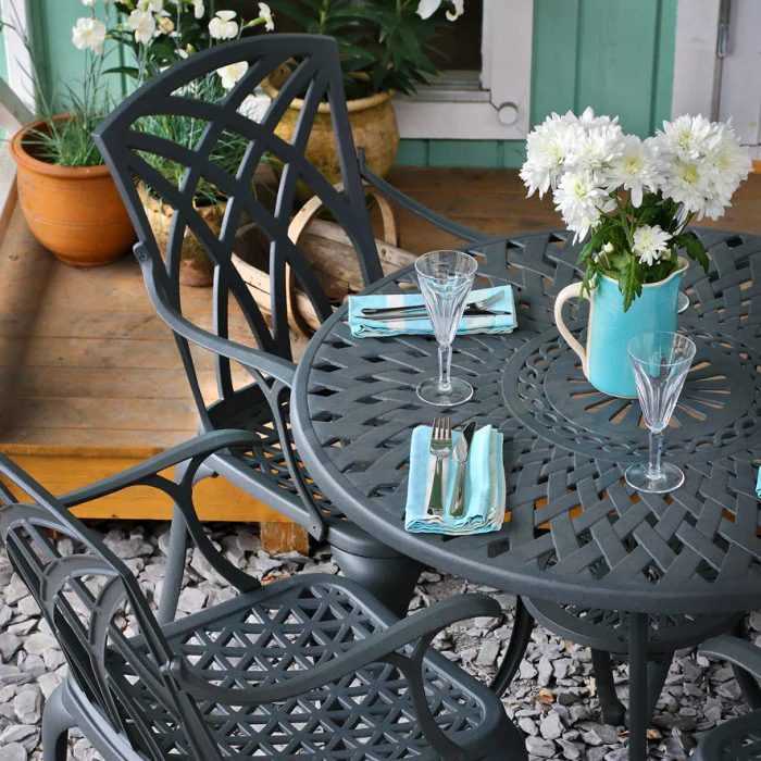 Mia Table 4 Seater Set - Slate - Image 8