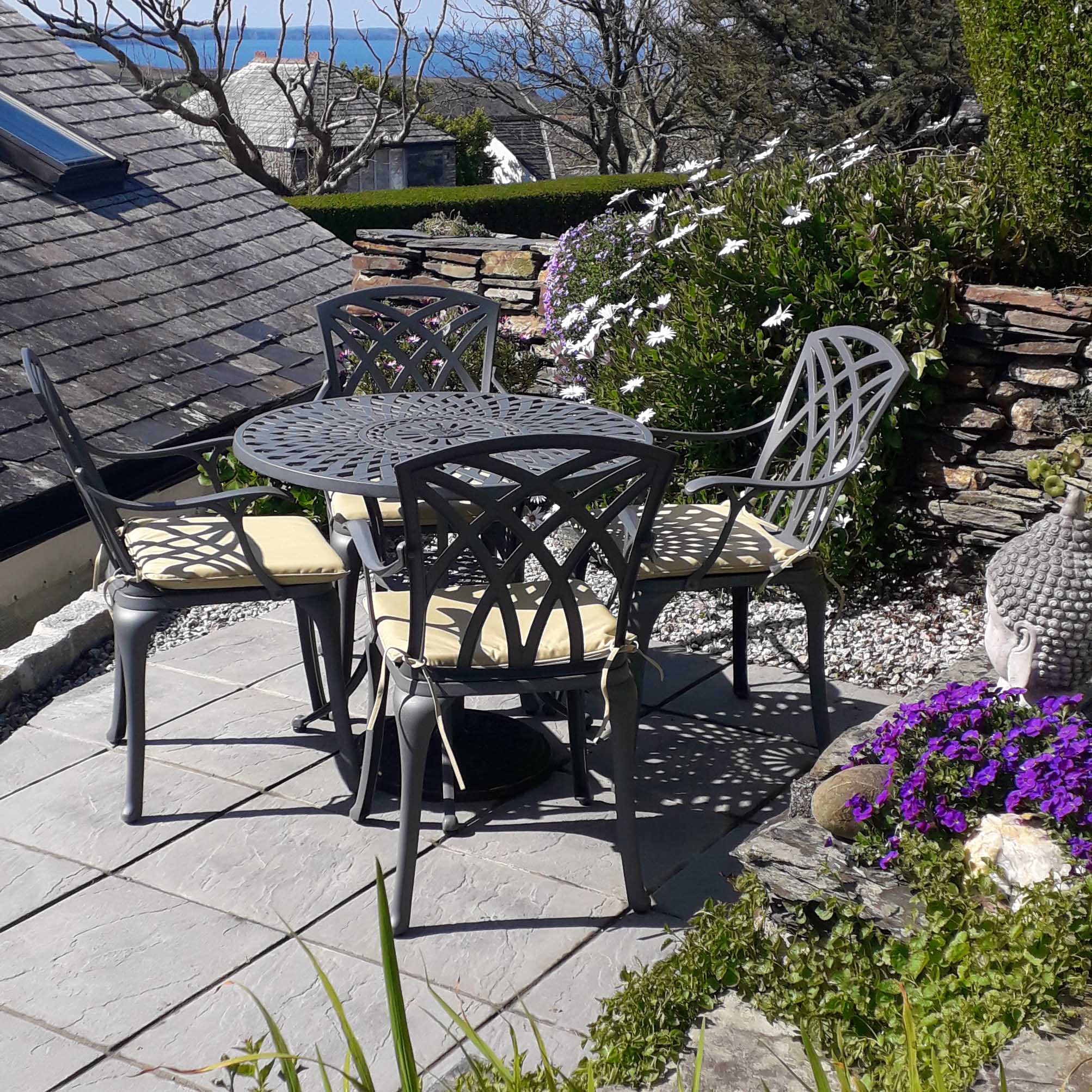 Mia Table 4 Seater Set - Slate - Image 9