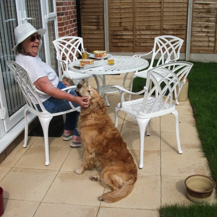 Mia Table 4 Seater Set - White - Image 15