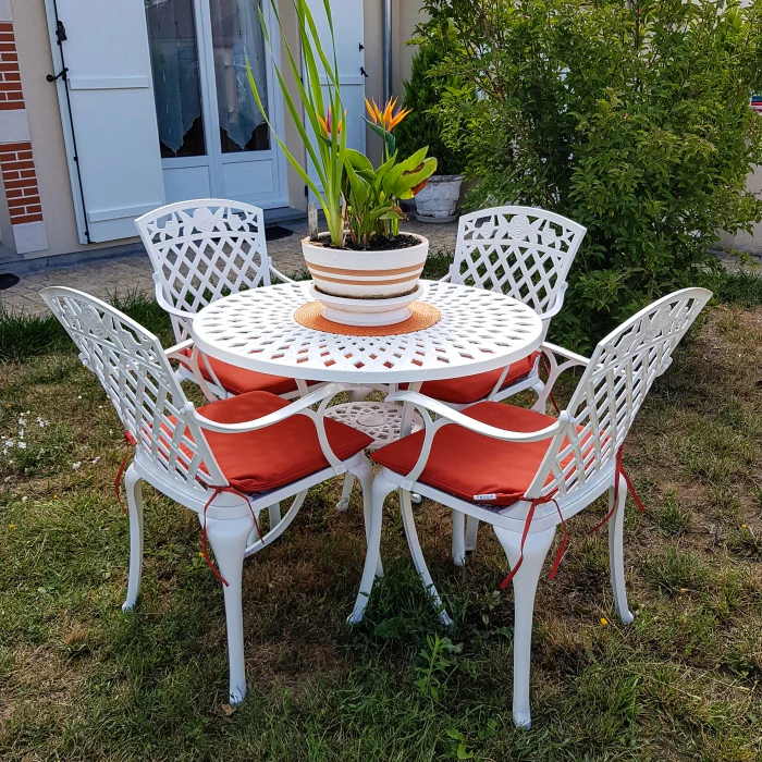 Mia Table 4 Seater Set - White - Image 7