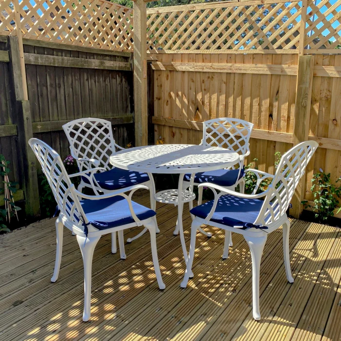 Mia Table 4 Seater Set - White - Image 8