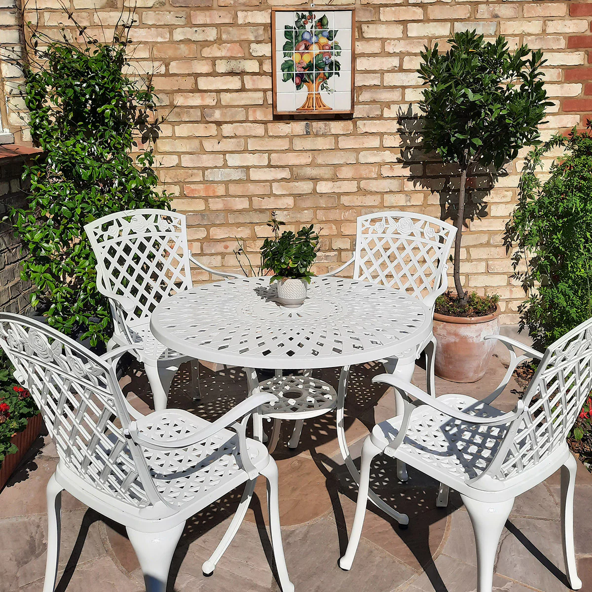 Mia Table 4 Seater Set - White - Image 9