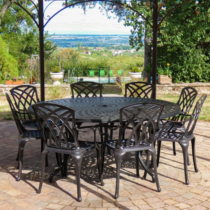 Olivia Table 10 Seater Set - Antique Bronze - Image 4